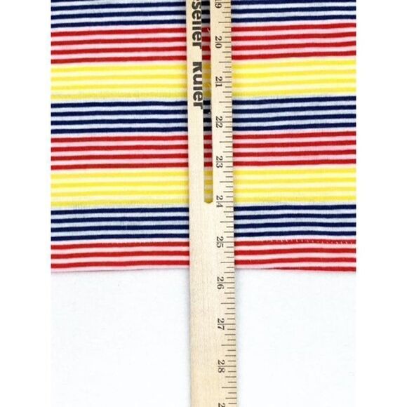 Vintage Javelin Stripe Rainbow Polo Shirt Yellow Red Blue Surf Skate - Picture 7 of 7